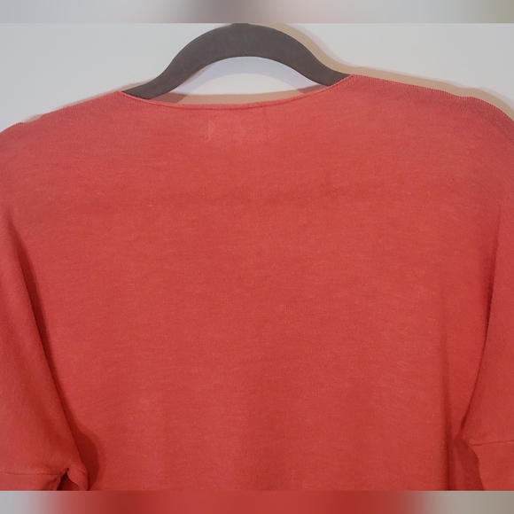 Dreamers Oversized Coral V Neck Sweater Size Medium/Large Soft Comfy - Picture 11 of 12